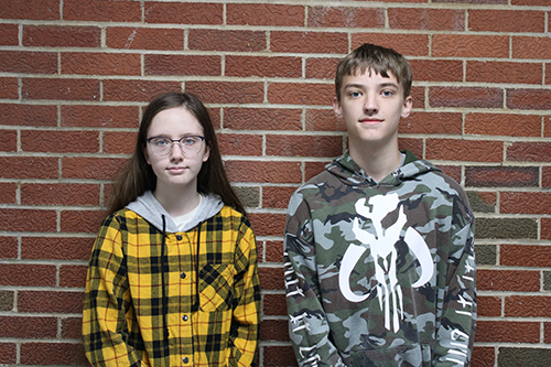 Graiden Campbell and Anna Pyatt, students of the month for April 2024